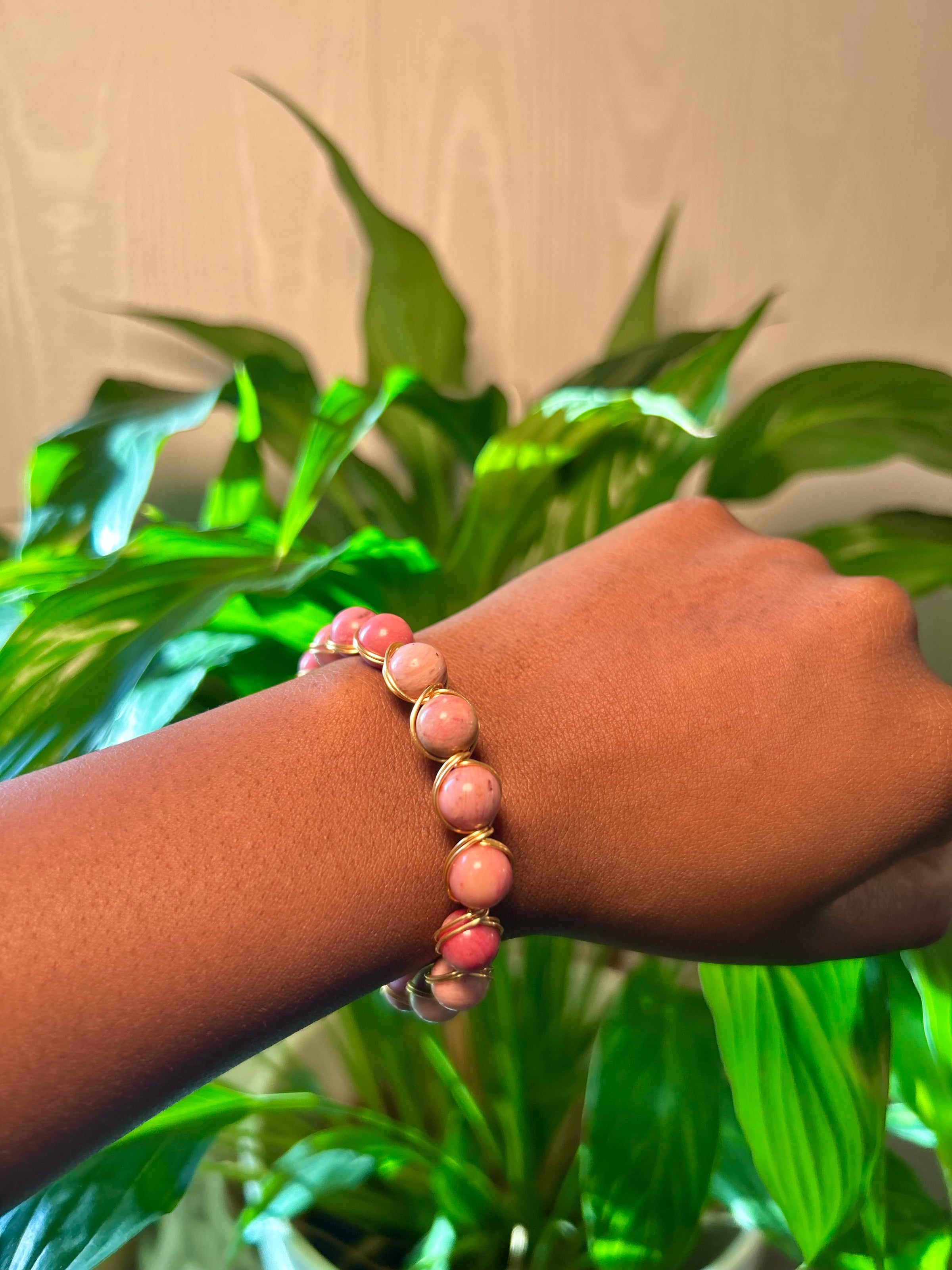 Rhodochrosite Aura Bracelet