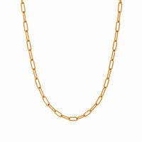 Gold Paperclip Chain Necklace - 18k Gold Plated Stainless Steel